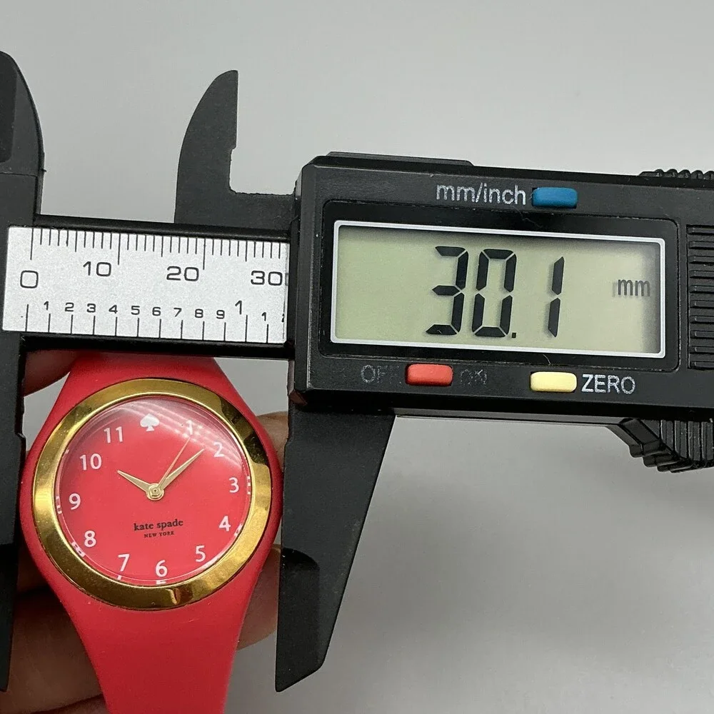 Kate Spade Live Colorfully Womens Watch 30mm Red Dial Gold Tone 0762 New Battery